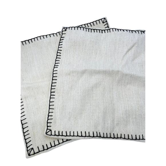 West Elm cream 30x30 pillow cover shams set of 2 - Picture 1 of 5